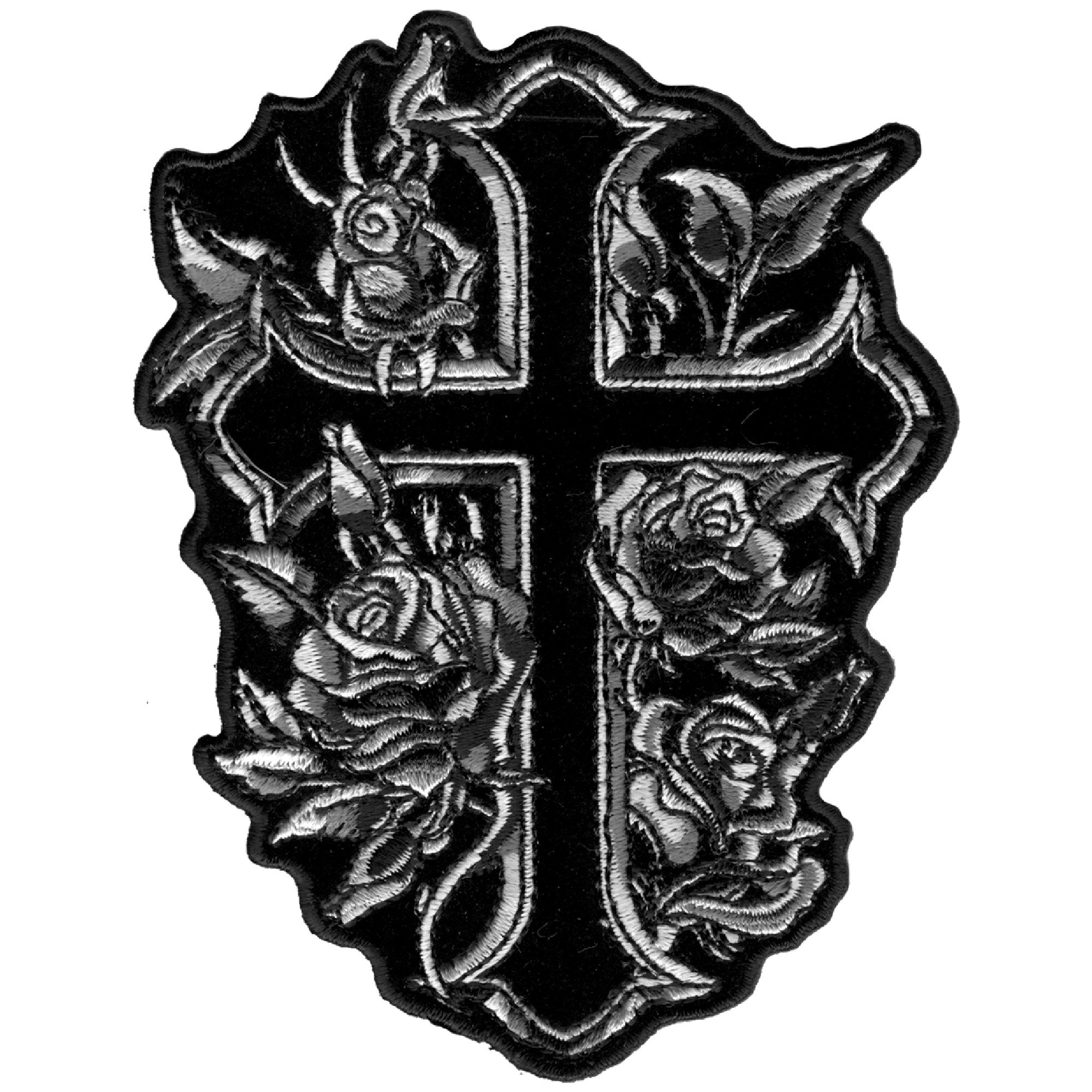 Hot Leathers PPA6661 Cross and Roses 4" x 5" Patch