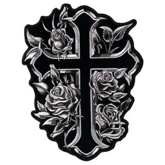 Hot Leathers PPA6667 Cross and Roses 7" x 9" Patch