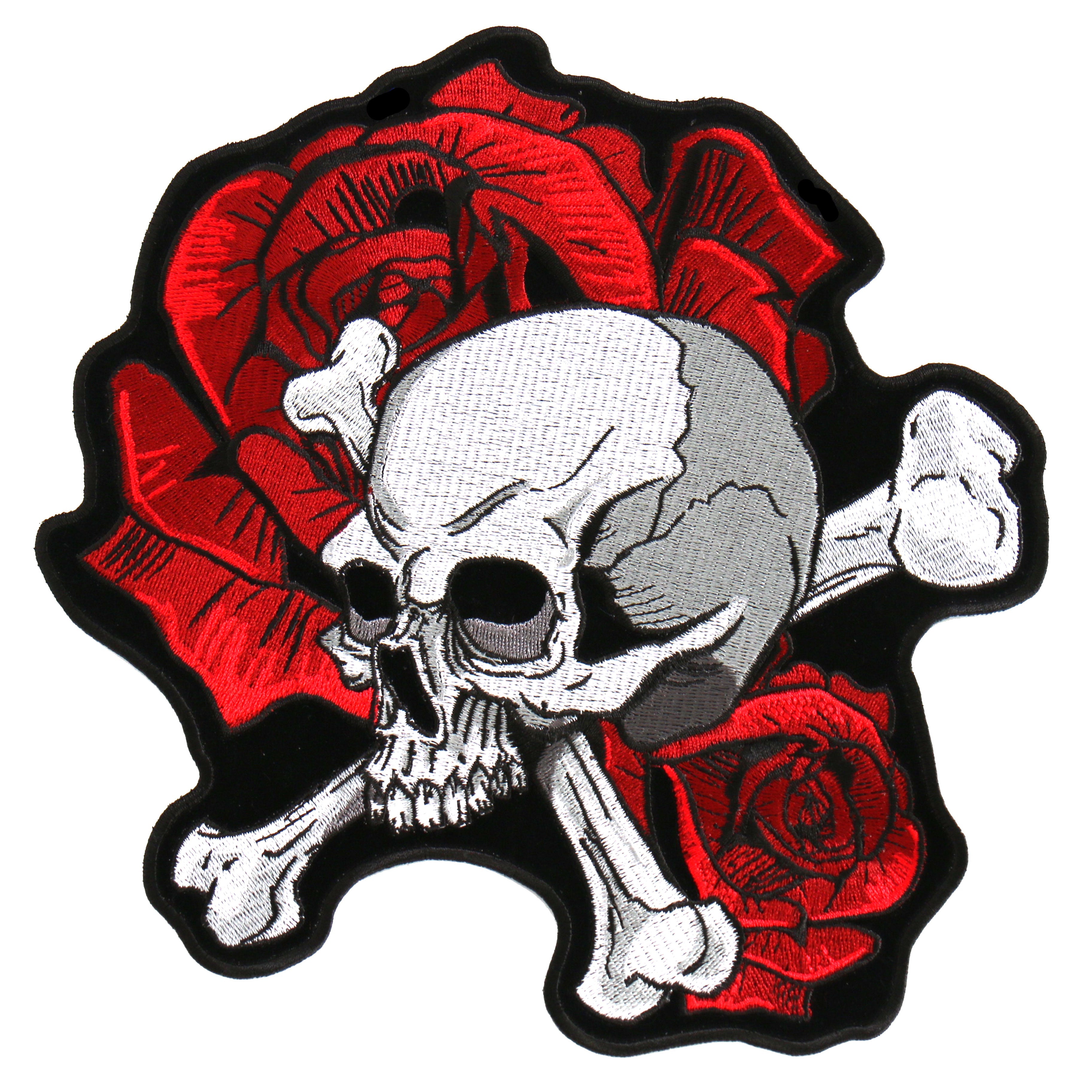 Hot Leathers PPA7600 Skull and Roses 4" x 4.5" Patch