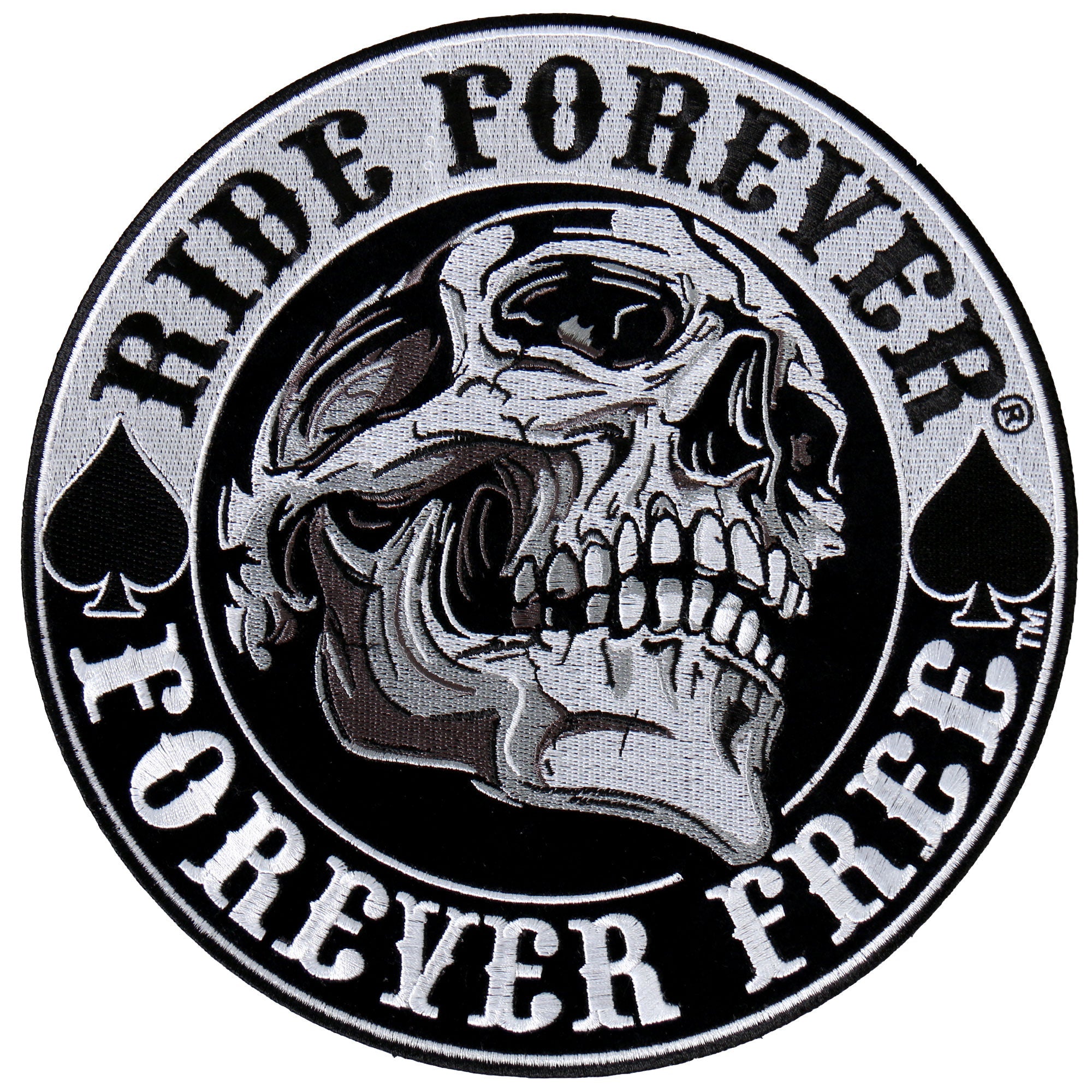 Hot Leathers PPA8217 Ride Forever, Forever Free Skull 9" x 9" Patch