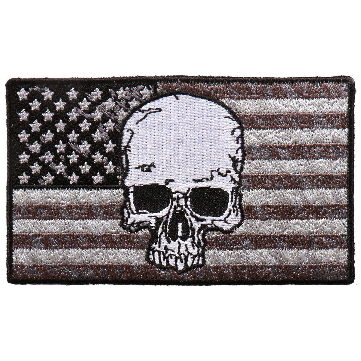 Hot Leathers PPA9903 Gray Flag Skull 4"x2" Patch