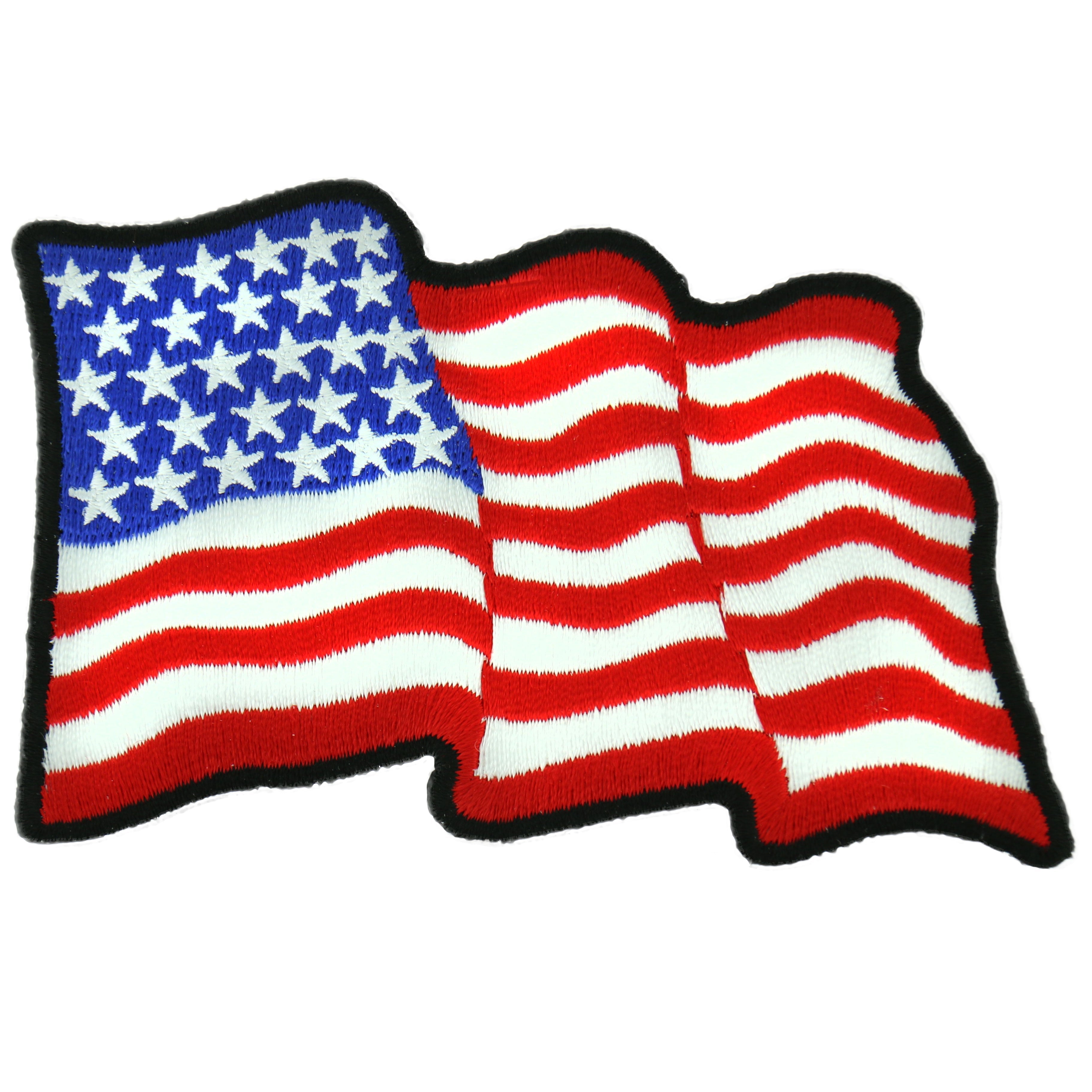 Hot Leathers PPL3812 Wavy U.S. Flag 4" x 3" Patch