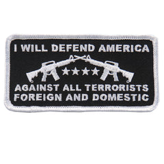 Hot Leathers PPL9579 I Will Defend America 4"x2" Patch