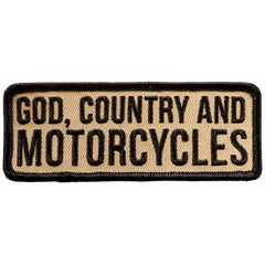 Hot Leathers God Country and Motorcycle 4"x2" Patch