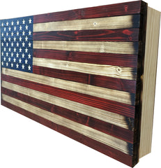 Large American Flag Hidden Gun Storage Cabinet (Red and Blue)