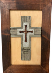 Blessed Beyond Measure Cross Decorative Wall-Mounted Secure Gun Cabinet