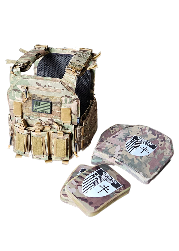 CRUSADER 2.0 ARMOR FULL KIT COMBO PACKAGE LIGHTWEIGHT LEVEL IV  (2) 10x12 Front/Back Plates (2) 6x8 Side Plates (Level III)