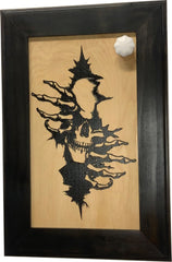Gothic Skull Through The Wall Decorative Gun Cabinet To Securely Store Your Gun In Any Room!