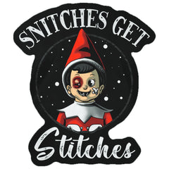 A decal featuring an elf with bandages on its face and a left black eye