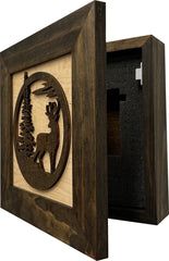 Buck in Nature Decorative Wall-Mounted Gun Cabinet - Gun Safe To Securely Store Your Gun And Other Home Defense Gear