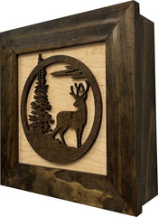 Buck in Nature Decorative Wall-Mounted Gun Cabinet - Gun Safe To Securely Store Your Gun And Other Home Defense Gear