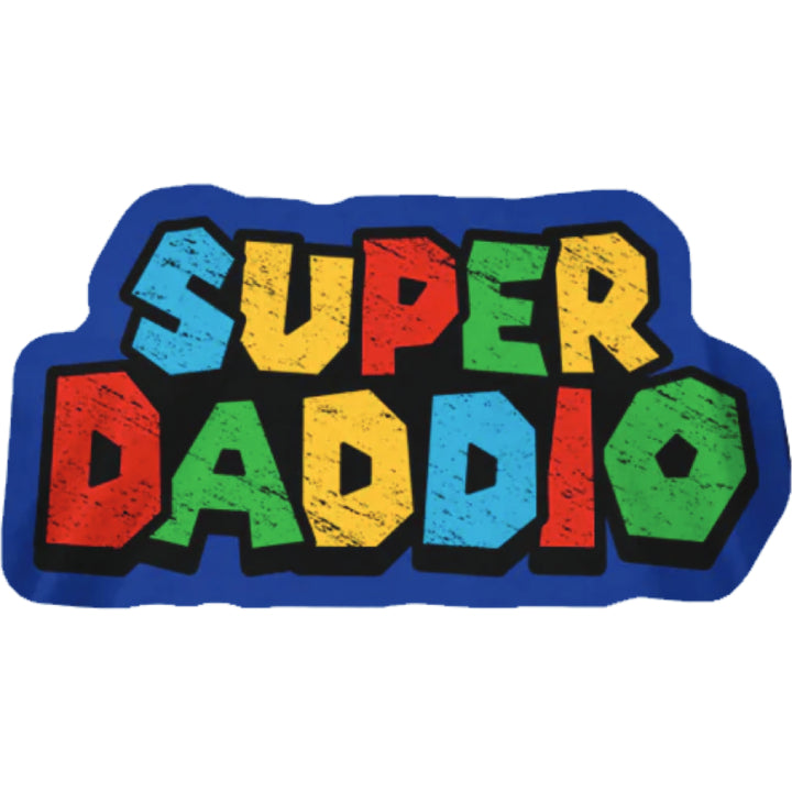 A decal featuring a text  Super Daddio??Ñ