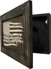 American Flag Gun Cabinet We The People Decorative and Secure Hidden Gun Safe (Black and White)