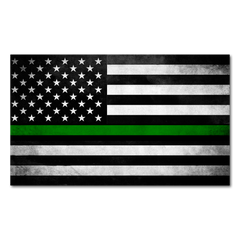 A Distressed Thin Green Line Flag Decal