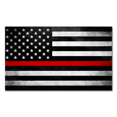 A Distressed Thin Red Line Flag Decal.
