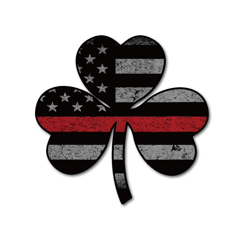 A Thin Red Line Shamrock Flag Decal