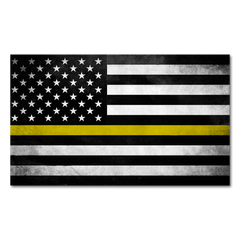 A Distressed Thin Yellow Line Flag Decal.