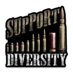 A decal with the words "Support diversity" with bullets.