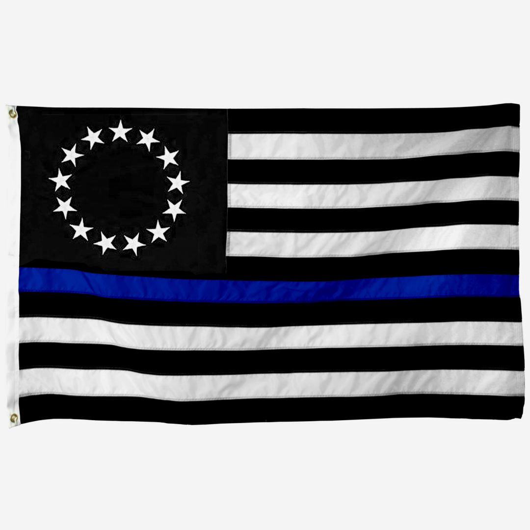 Bartact Black / Silver Stars on Left Thin Blue Line