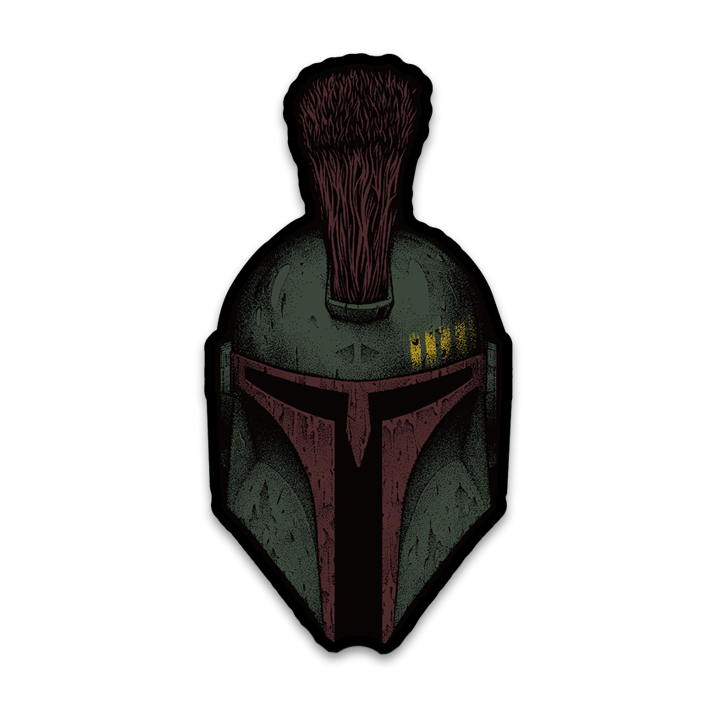 A decal with a spartan helmet.