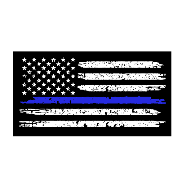 A Thin Blue Line American Flag Distressed Decal