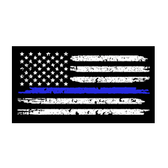A Thin Blue Line American Flag Distressed Decal