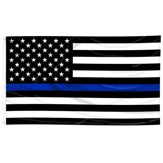 Printed American Thin Blue Line Flag